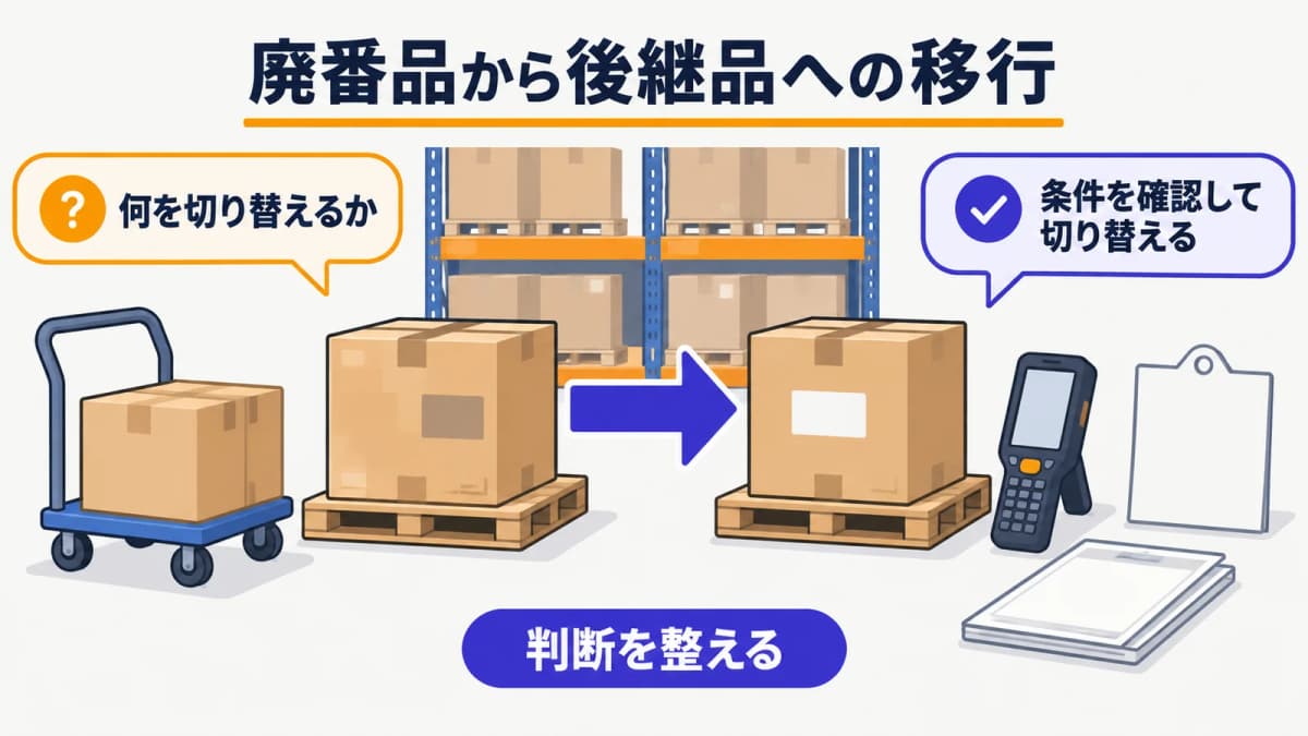 廃番品から後継品へ切り替える方法|見積・受注残・在庫の対応